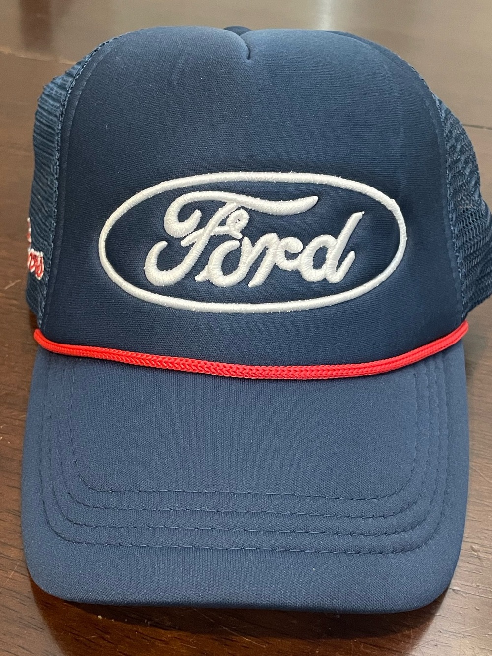Atlanta Braves Ford Trucker Hat Snapback Blue Mesh Cap Baseball Adult